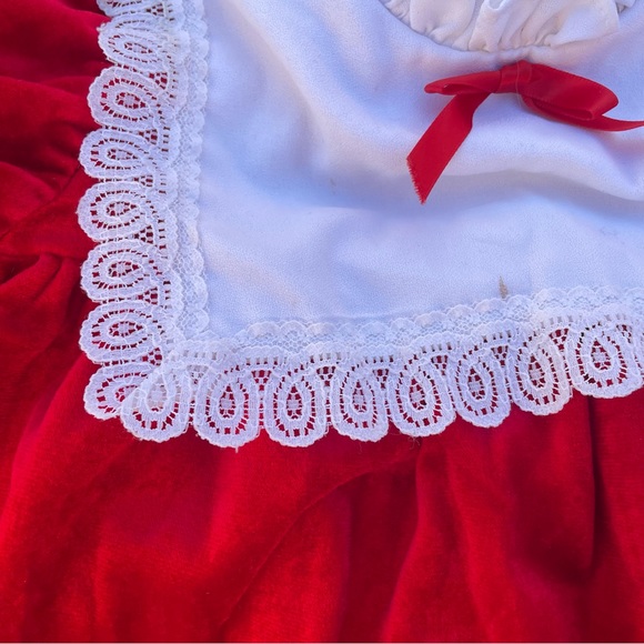VTG NEW YORK KIDS RED VELVET SMOCKED COLLARED CHRISTMAS HOLIDAY DRESS SIZE 4T - Picture 5 of 7